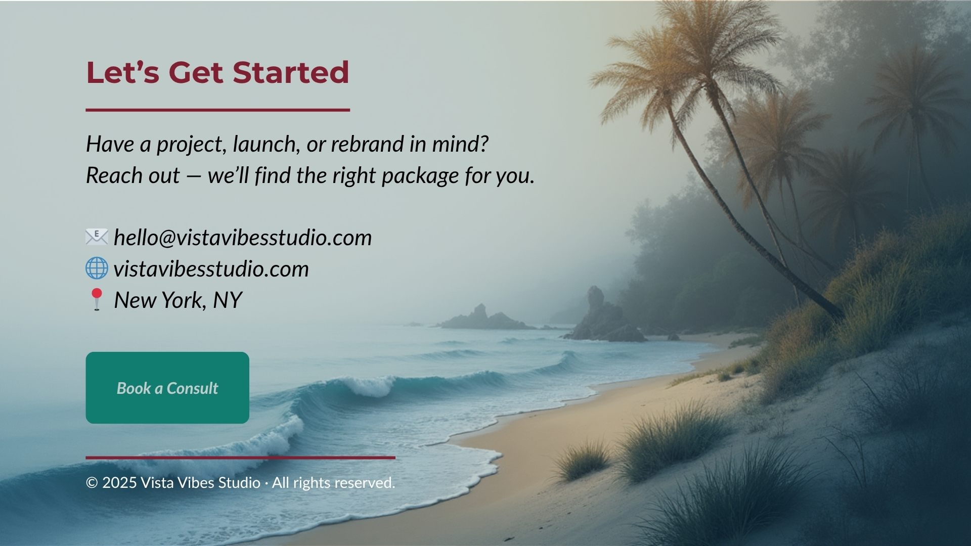 Let’s Get Started — contact and CTA